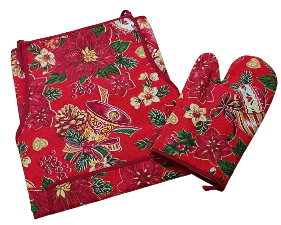 Conjunto de Natal: Avental + Luva
