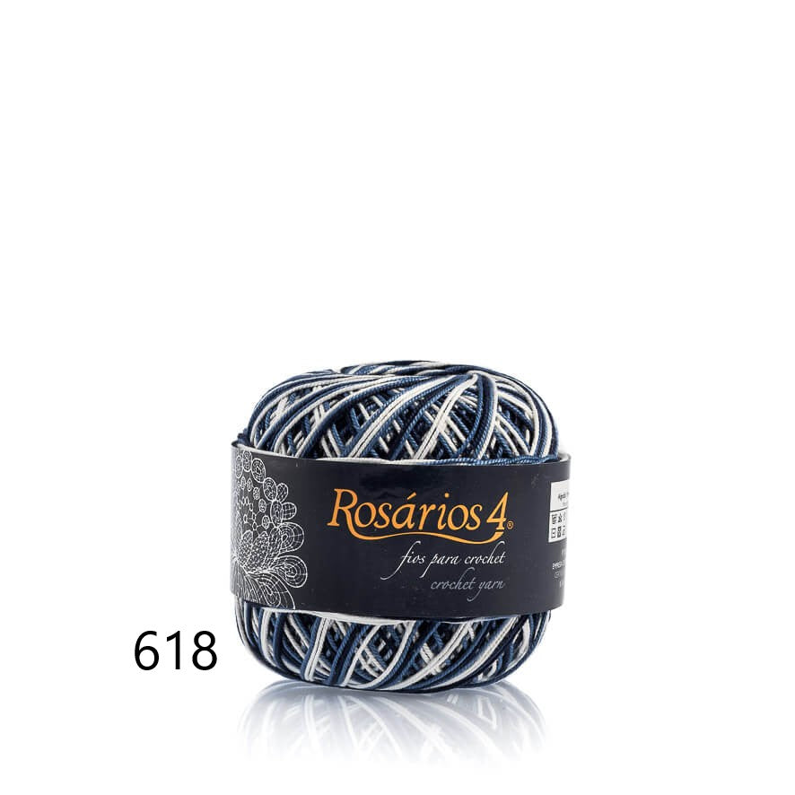 Linhas de Crochet Rosários 4, 50g- Cores Matizadas
