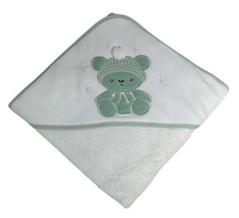 Toalhas de Banho Bordadas- Ursinho com Gorro