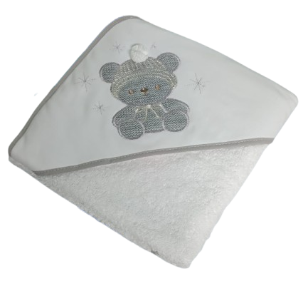 Toalhas de Banho Bordadas- Ursinho com Gorro