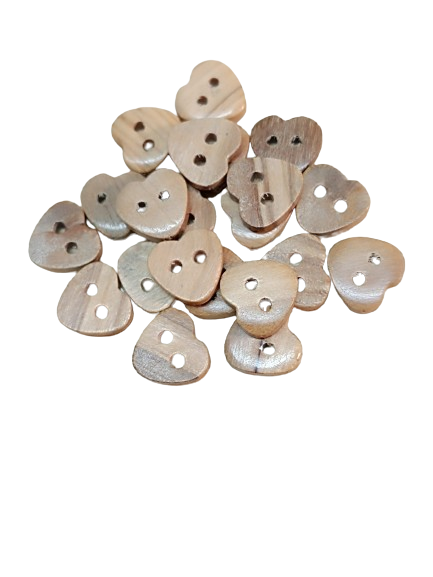 Wooden Buttons - Heart
