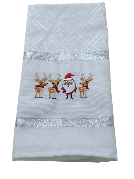 Panos de Sarja de Natal- Pai Natal e Renas