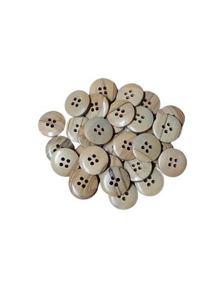 Gros boutons en bois - 4 Trous