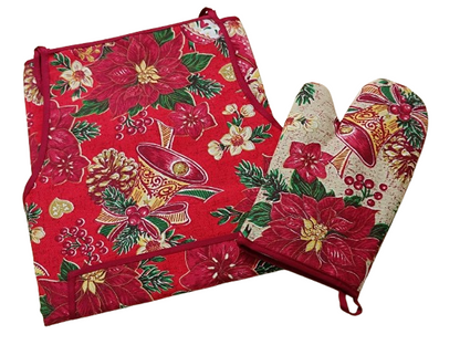 Conjunto de Natal: Avental + Luva