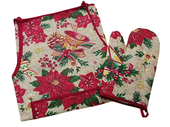 Conjunto de Natal: Avental + Luva