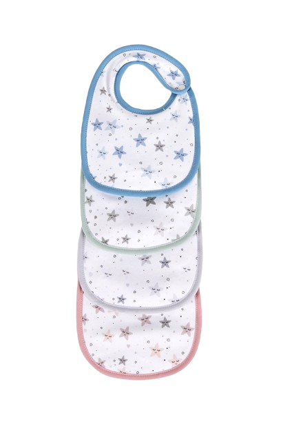Babetes Estampadas com Mola- Estrelinhas