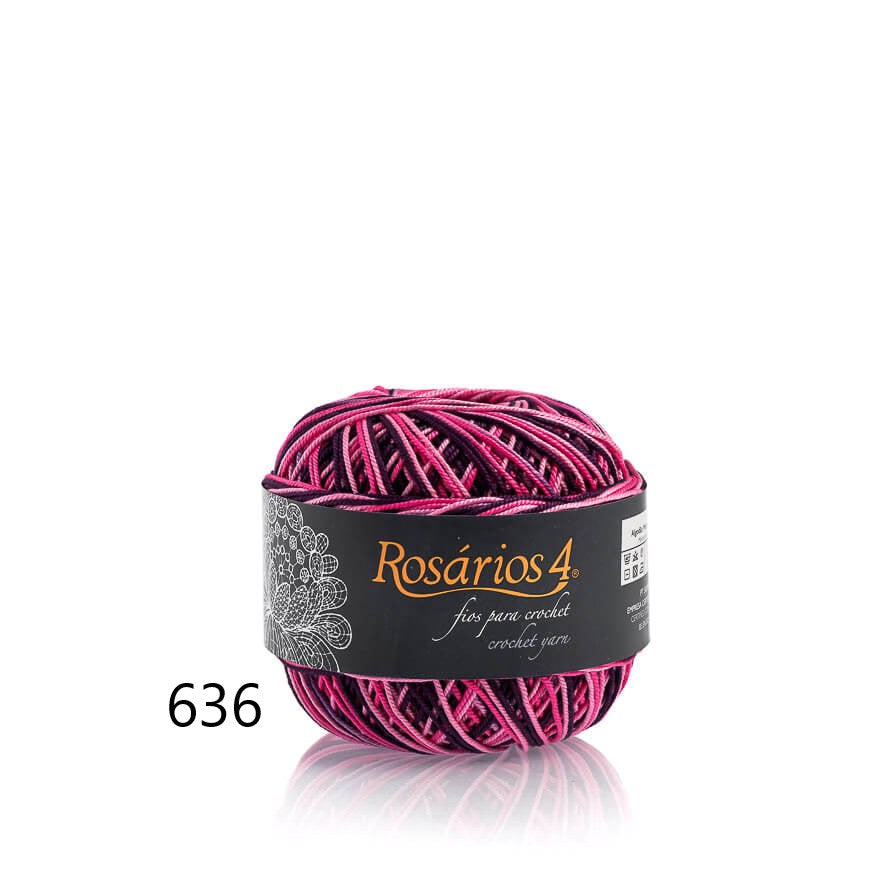 Linhas de Crochet Rosários 4, 50g- Cores Matizadas