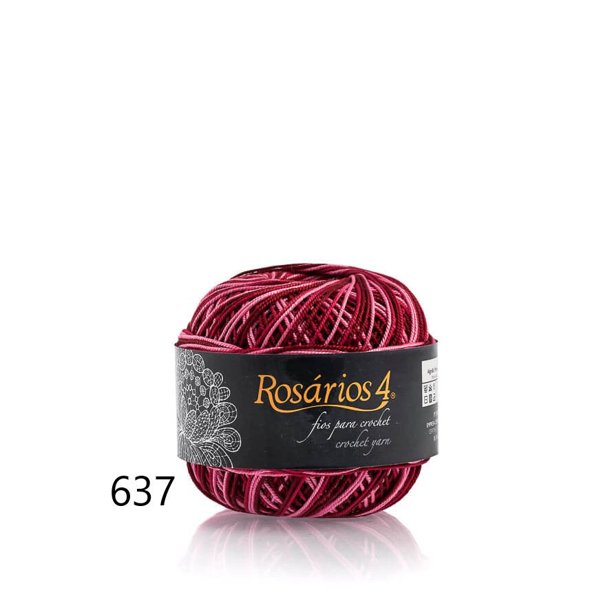 Linhas de Crochet Rosários 4, 50g- Cores Matizadas
