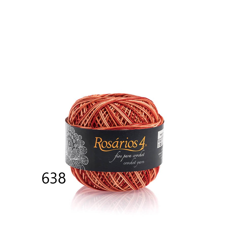 Linhas de Crochet Rosários 4, 50g- Cores Matizadas