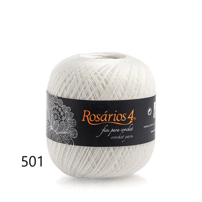 Linhas de Crochet da Rosários 4 (100g)- Fio 100% algodão mercerizado