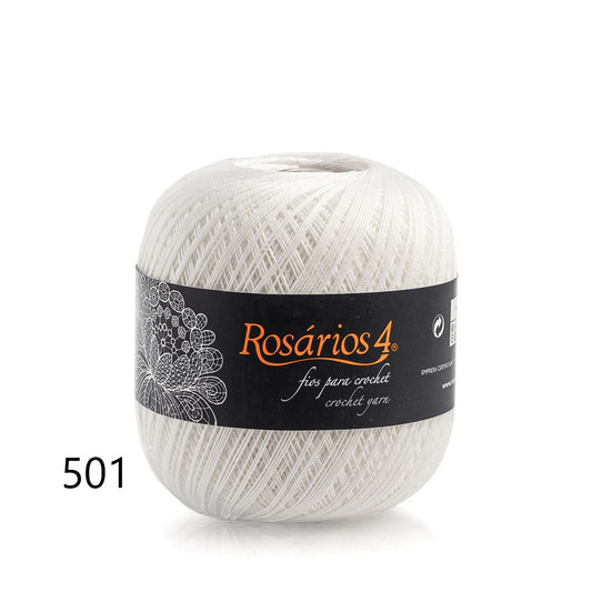 Linhas de Crochet da Rosários 4 (100g)- Fio 100% algodão mercerizado