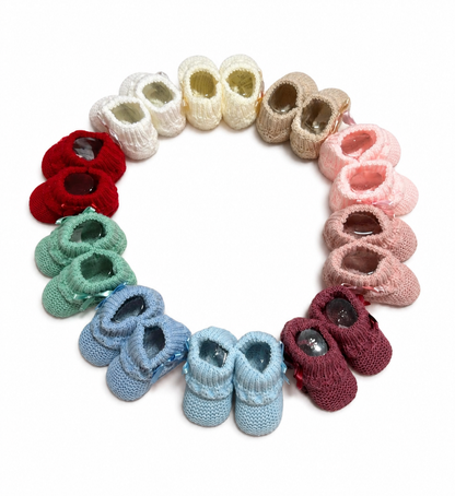 Chaussons en maille perlée avec nœud | Collection Automne/Hiver