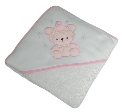 Toalhas de Banho Bordadas- Ursinho com Gorro
