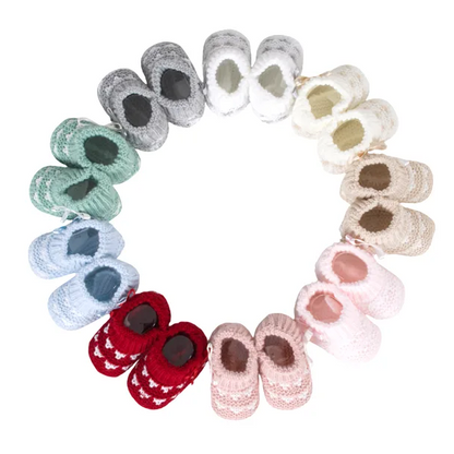 Chaussons en maille perlée avec nœud | Collection Automne/Hiver