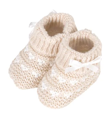 Chaussons en maille perlée avec nœud | Collection Automne/Hiver