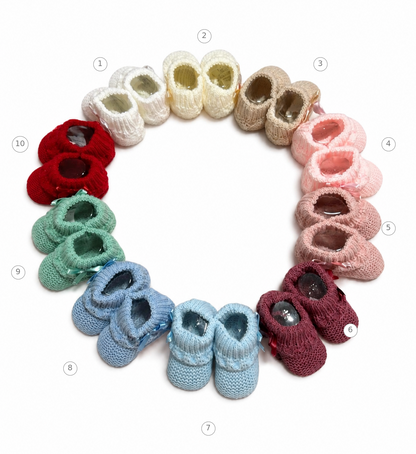 Chaussons en maille perlée avec nœud | Collection Automne/Hiver