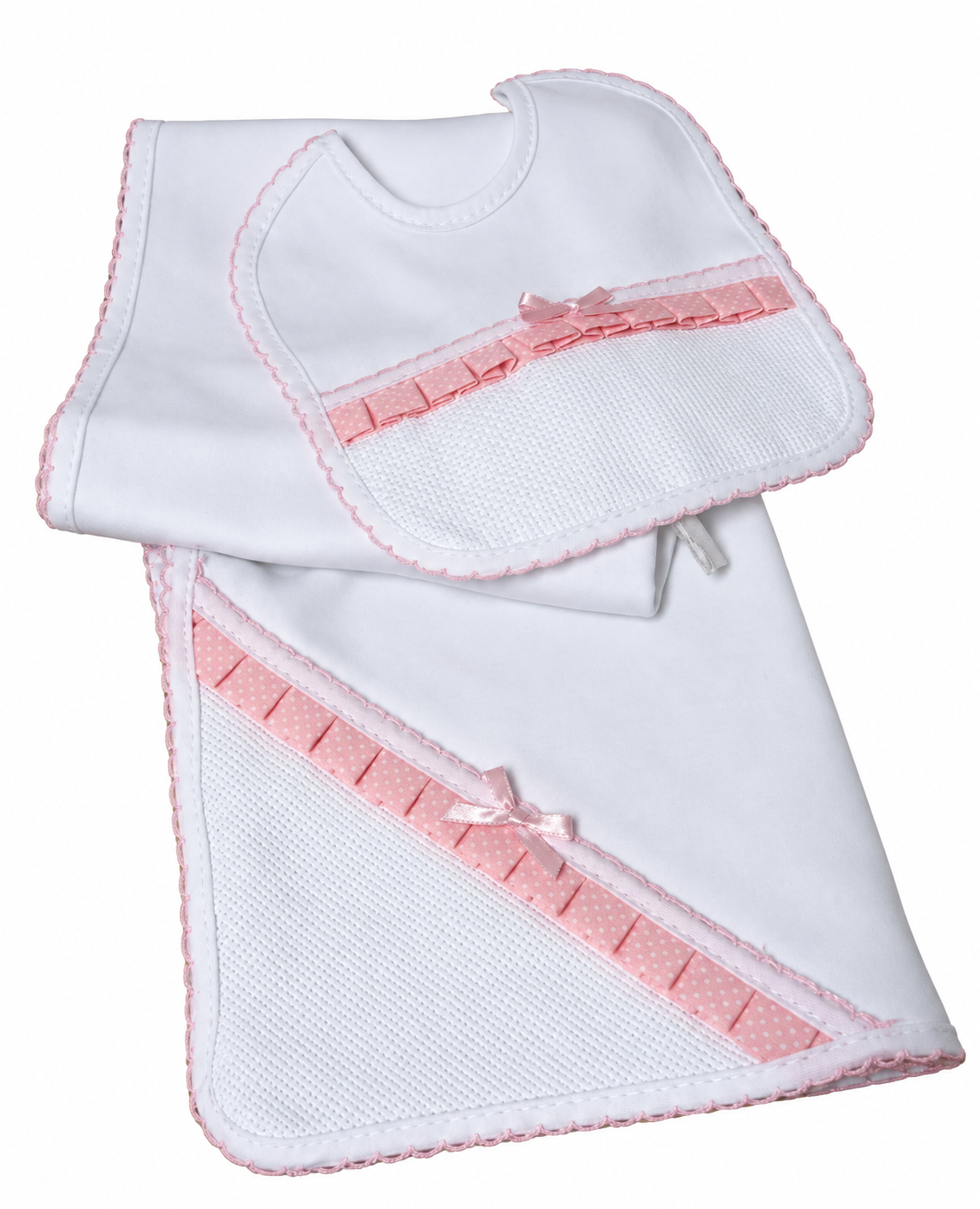 Conjunto de Bebé: Babete + Fralda para Bordar