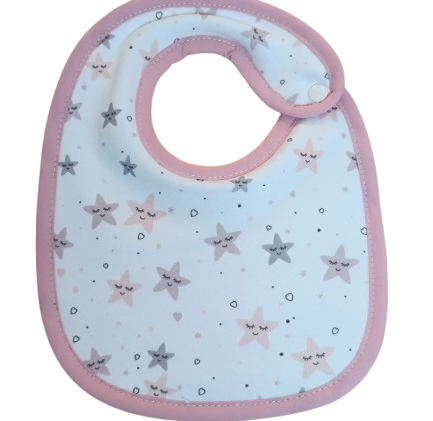 Babetes Estampadas com Mola- Estrelinhas