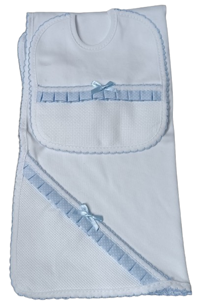 Conjunto de Bebé: Babete + Fralda para Bordar