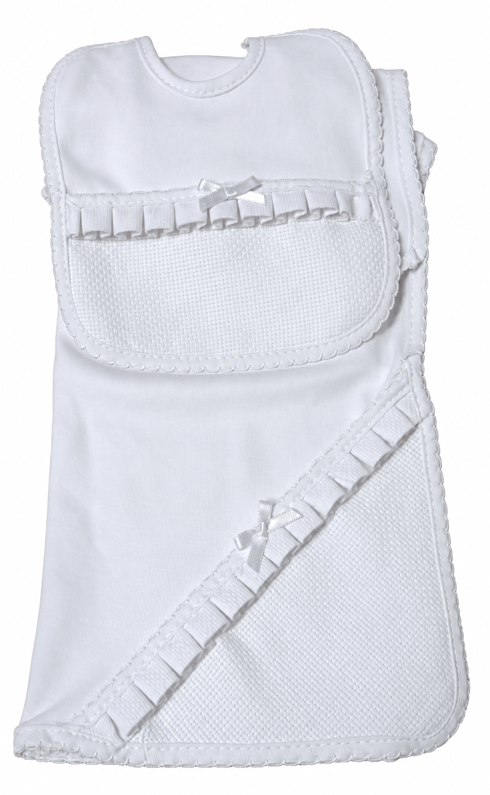 Conjunto de Bebé: Babete + Fralda para Bordar