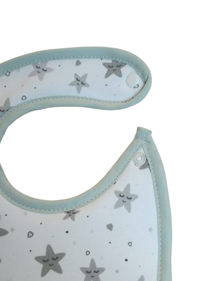Babetes Estampadas com Mola- Estrelinhas
