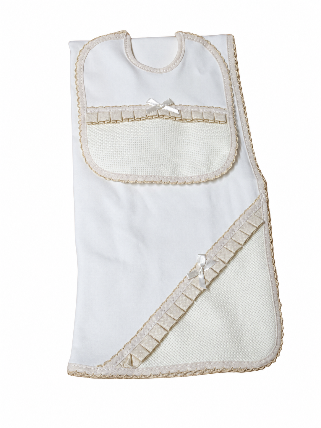 Conjunto de Bebé: Babete + Fralda para Bordar
