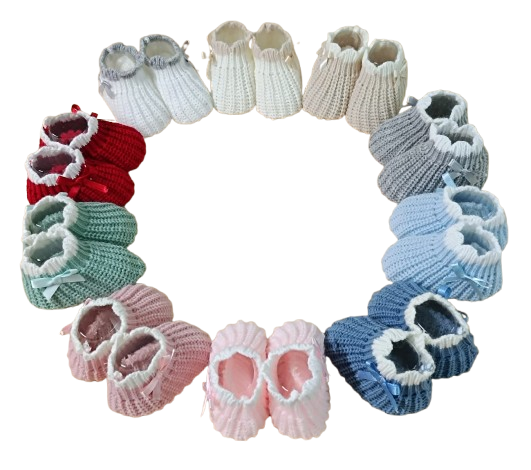 Chaussons en maille perlée avec nœud | Collection automne/hiver