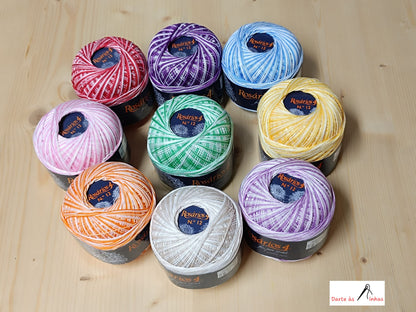 Linhas de Crochet Rosários 4, 50g- Cores Matizadas