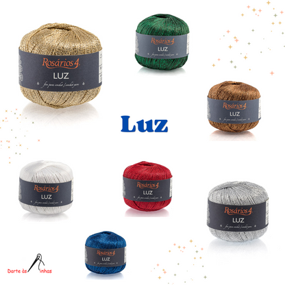 Linha de Crochet Metalizada da Rosários 4- Luz