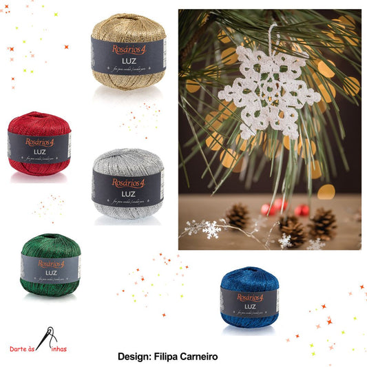 Linha de Crochet Metalizada da Rosários 4- Luz