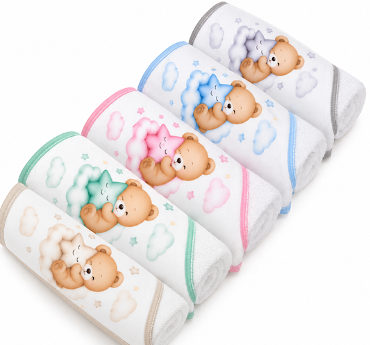 Toalhas de Banho Estampadas- Ursinhos Sonolentos