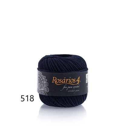 Linhas de Crochet Rosários 4, 50g- Cores Lisas