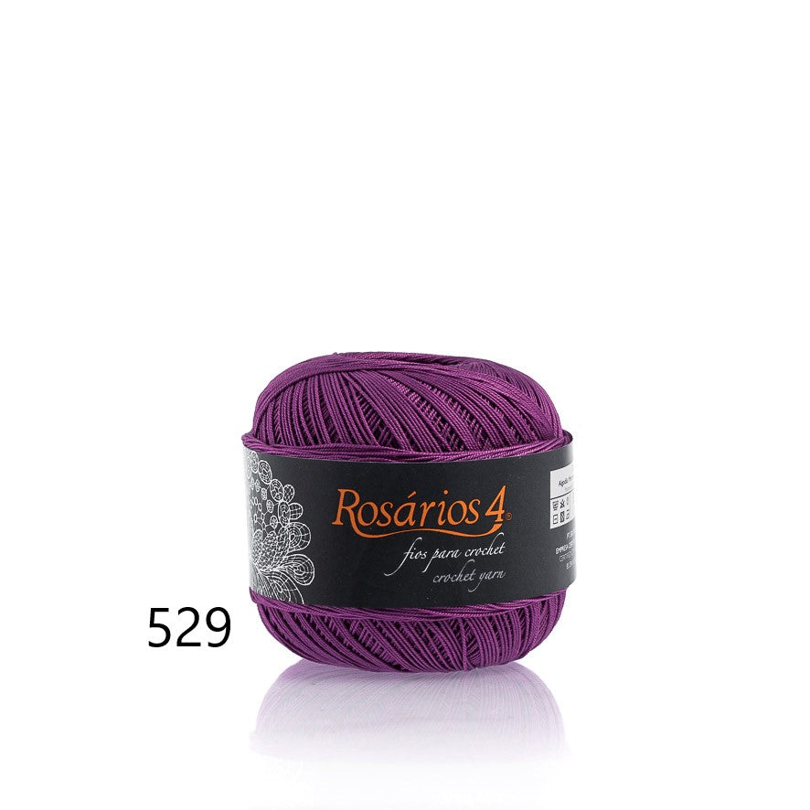 Linhas de Crochet Rosários 4, 50g- Cores Lisas